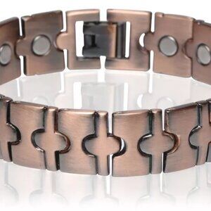 Antique Copper Magnetic Link Bracelet Arthritis Pain Relieve Bracelet Nifty
